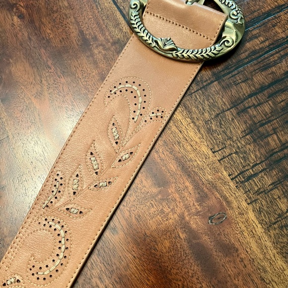 Cole Haan Tan Embroidered Belt - Picture 6 of 11